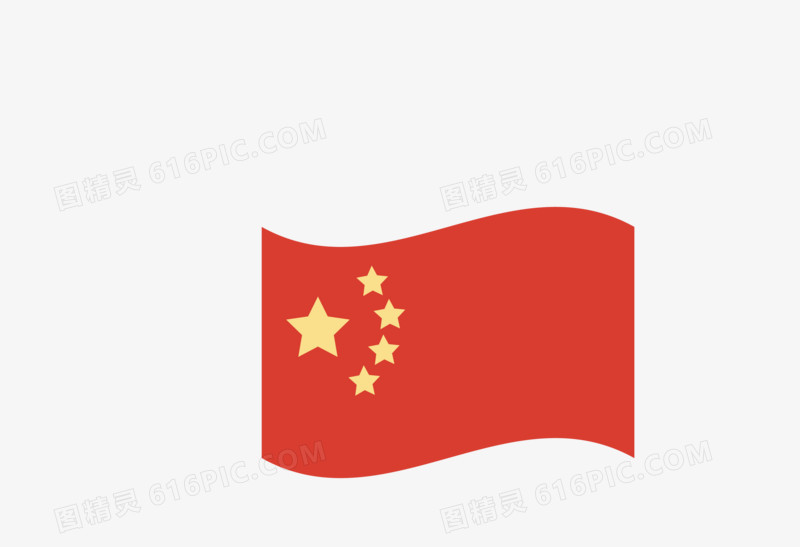 矢量红色中国国旗爱国