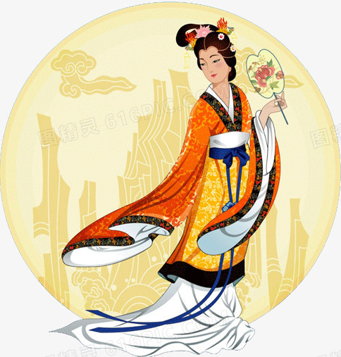 中秋节元素嫦娥奔月