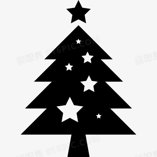 圣诞树的星星饰品图标
