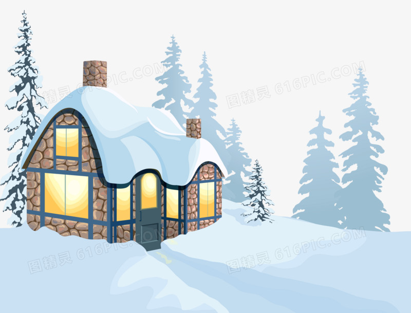 雪景房屋图