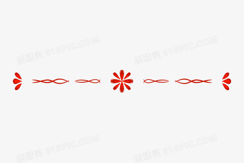 红色中国风分割线装饰元素