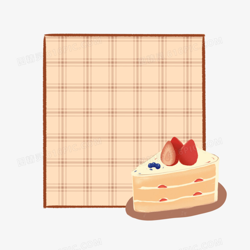 手绘蛋糕甜食边框元素