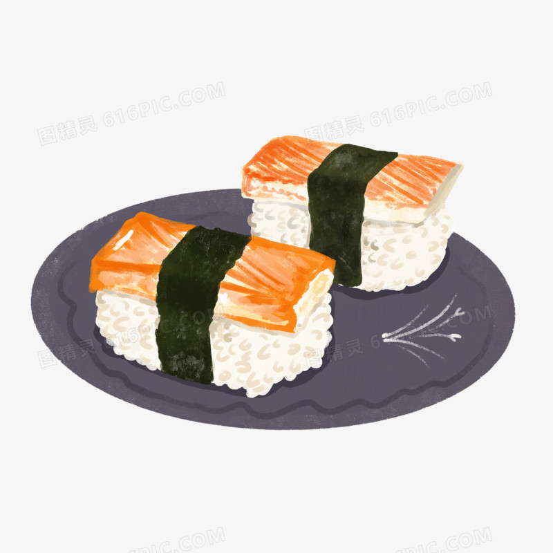 手绘插画寿司美食免抠元素