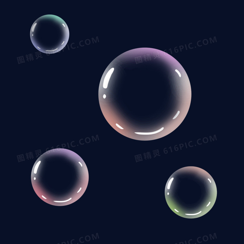 彩色悬浮水泡漂浮元素