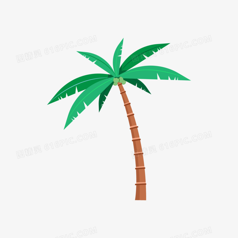 卡通手绘椰子树矢量元素
