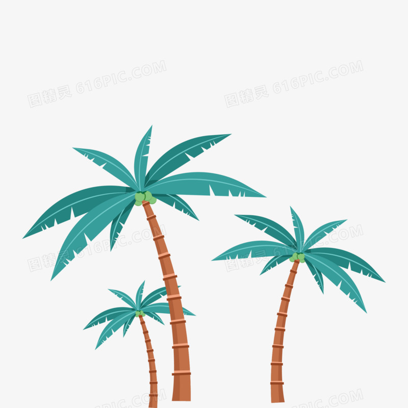 卡通手绘椰子树免抠素材