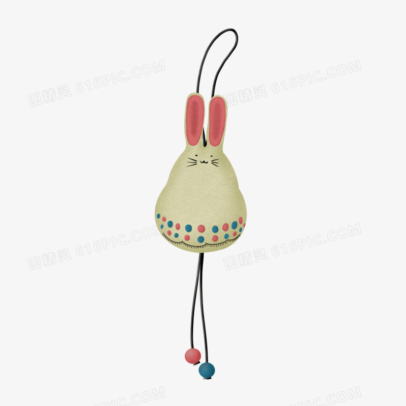 手绘彩色的陶瓷龙猫风铃装饰素材