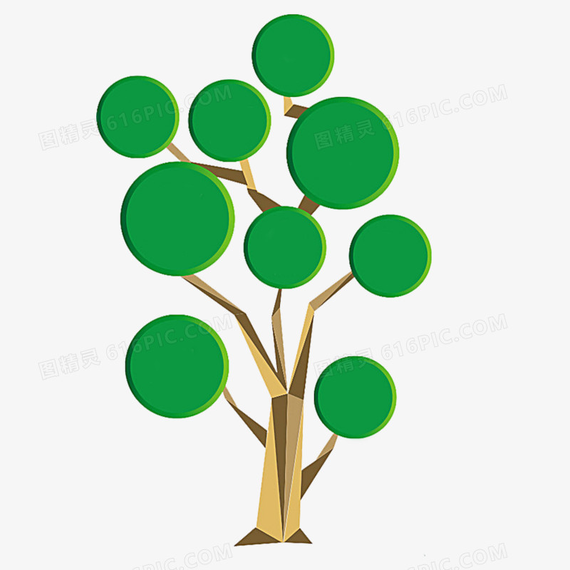 绿色树枝PPT装饰图案