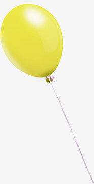 春天黄色飞翔的气球