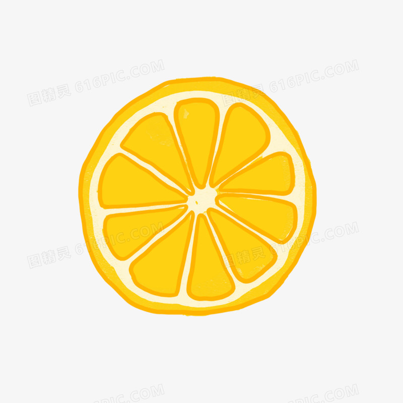 手绘简笔画水果柠檬免抠元素