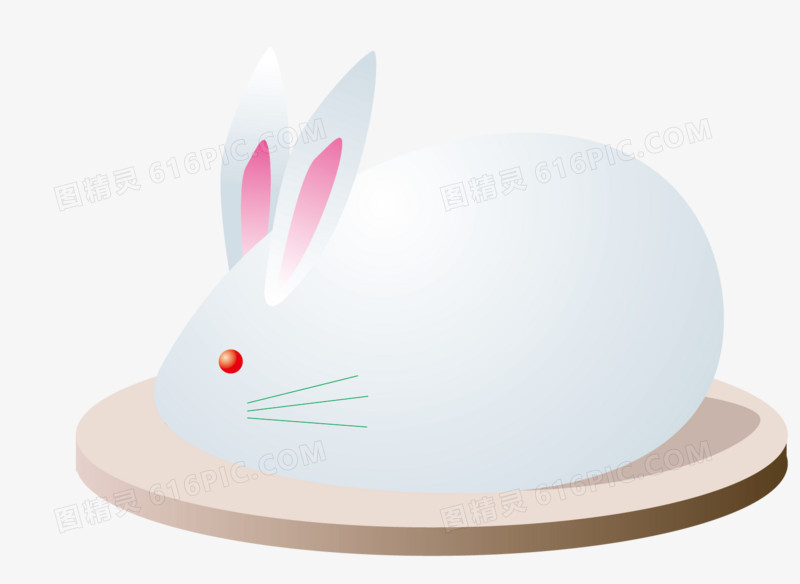 卡通扁平化白兔