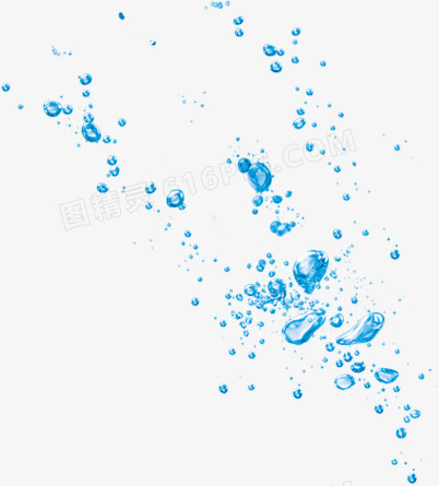 蓝色手绘水珠装饰