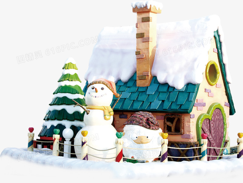 圣诞节房屋雪人装饰
