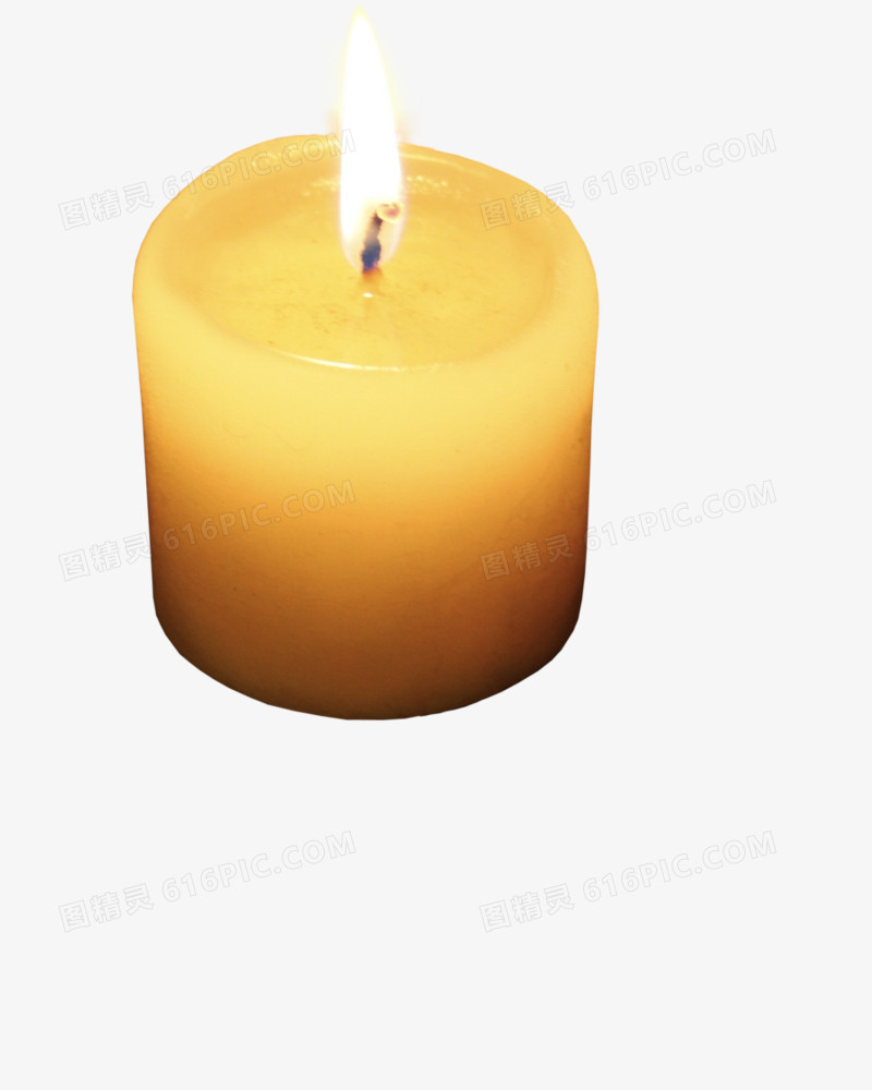 黄色点燃的蜡烛装饰