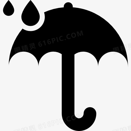 伞和雨滴图标