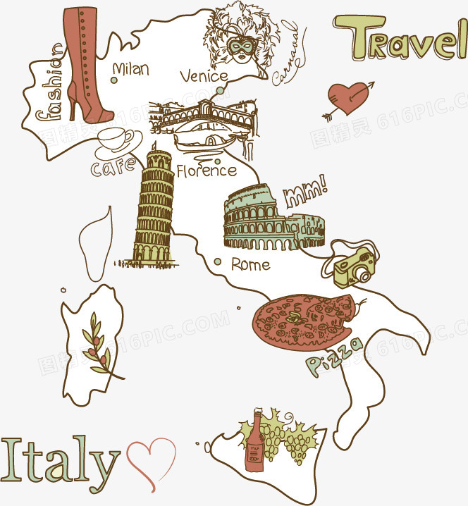 意大利旅游地图