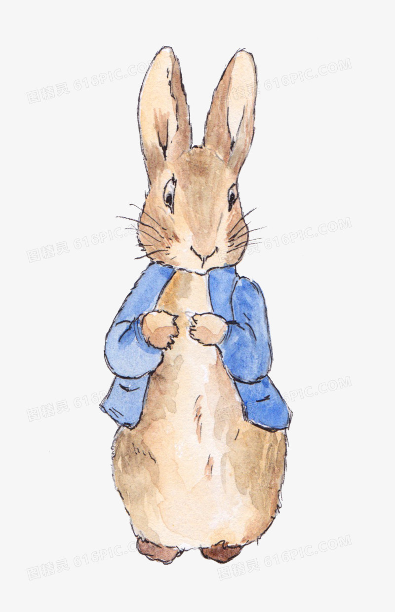 水彩手绘开爱兔子