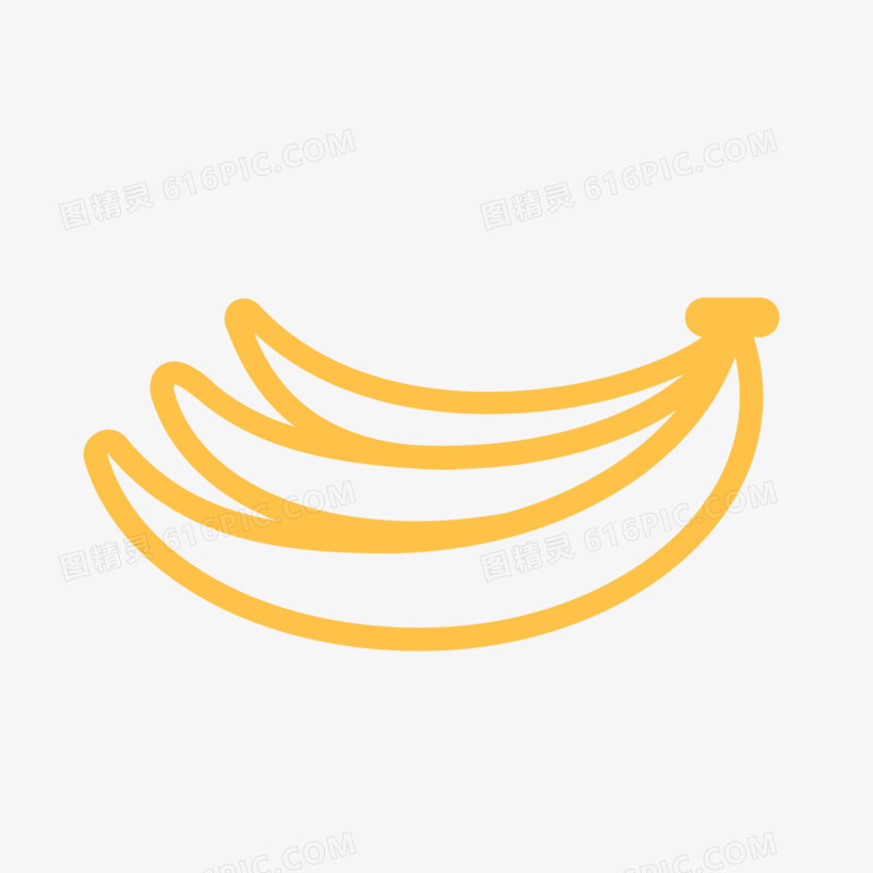 手绘水果香蕉简笔画装饰素材