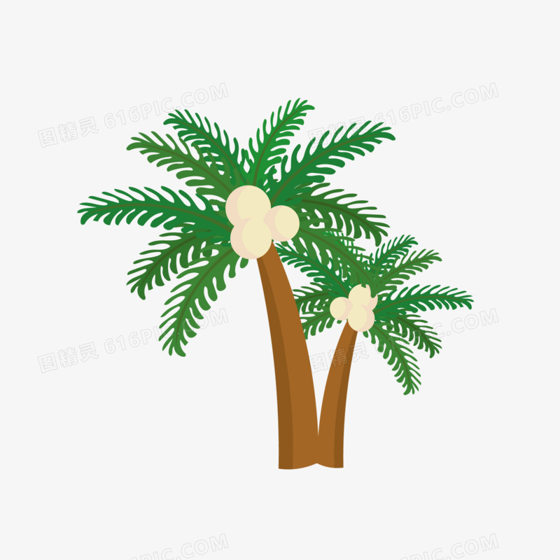 卡通手绘棕榈树素材