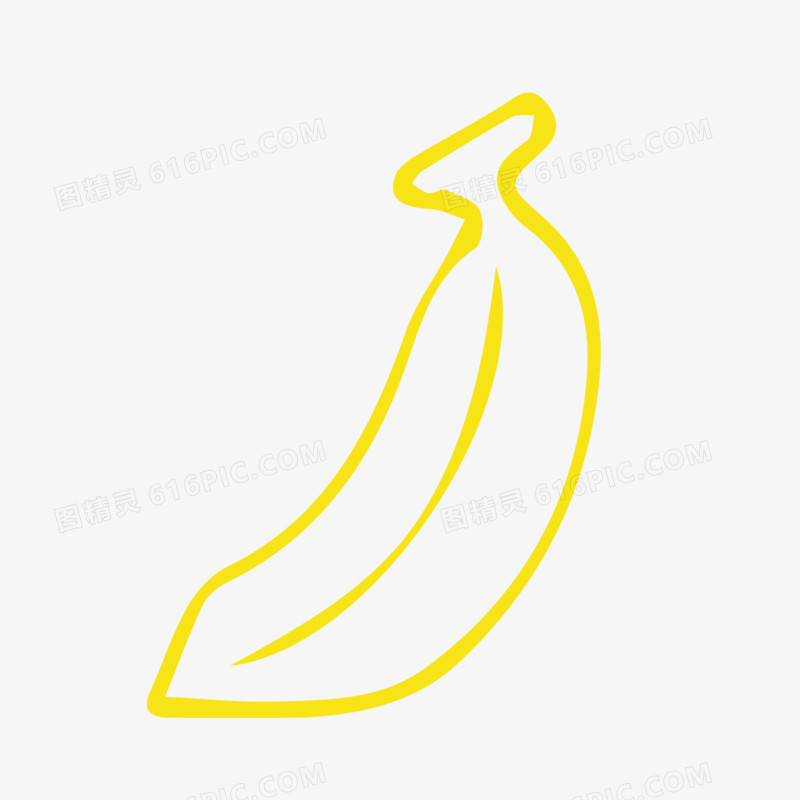 创意矢量简笔画香蕉线稿装饰素材