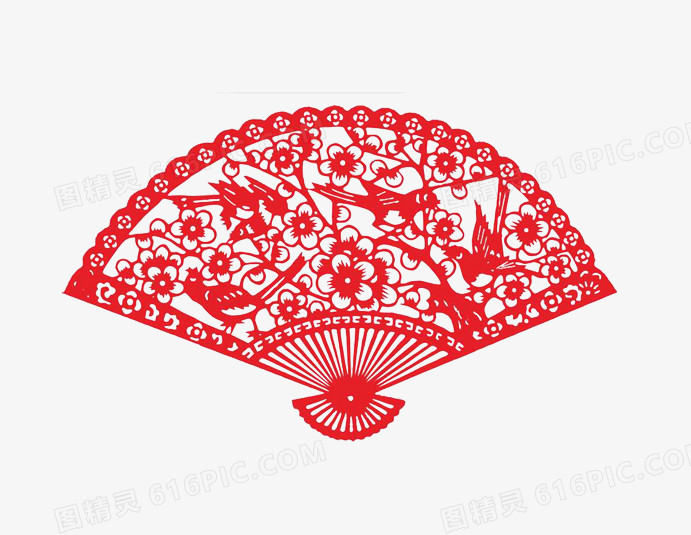 剪纸扇子图片