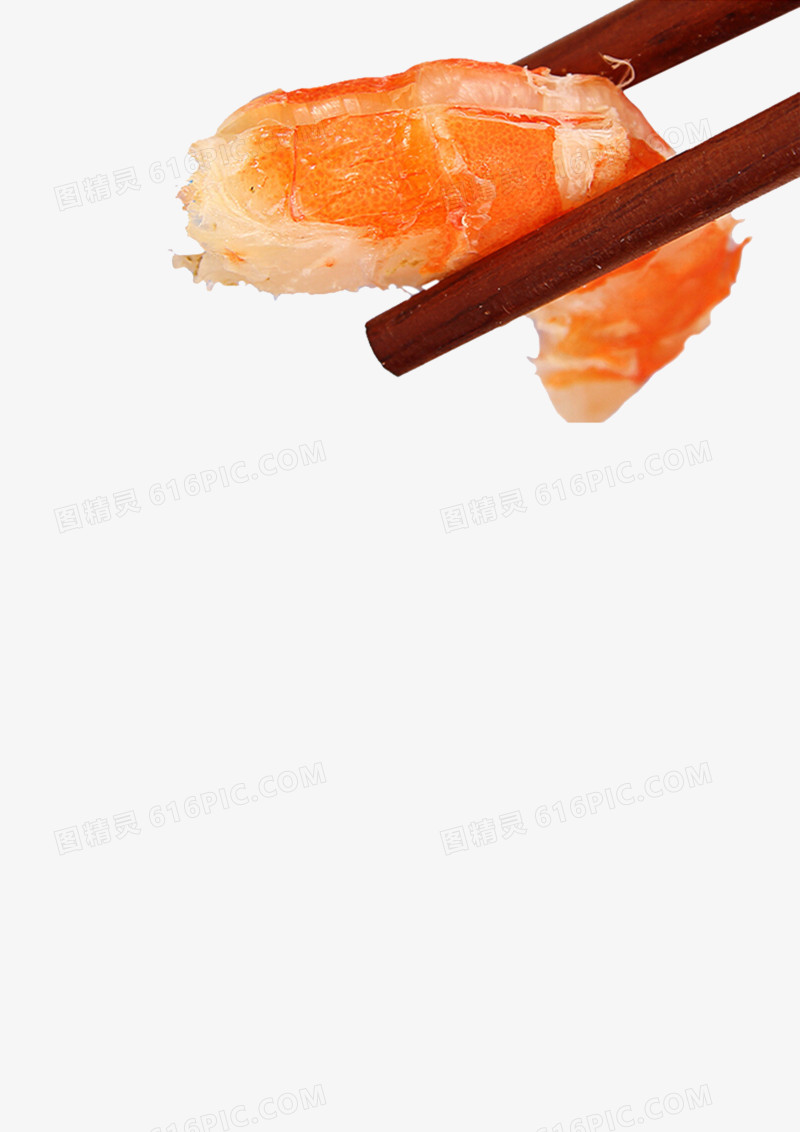 筷子夹虾图