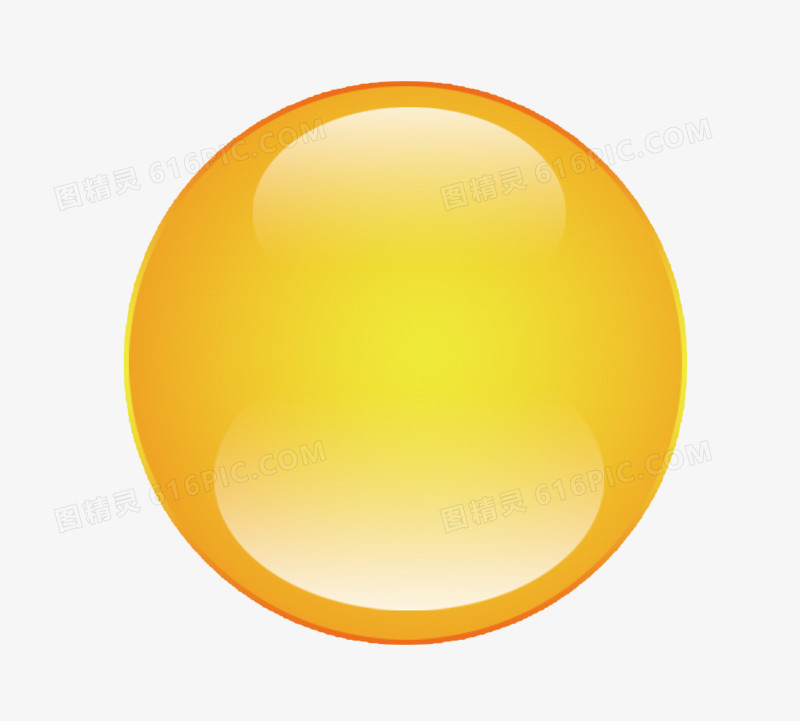 黄色立体圆形水滴
