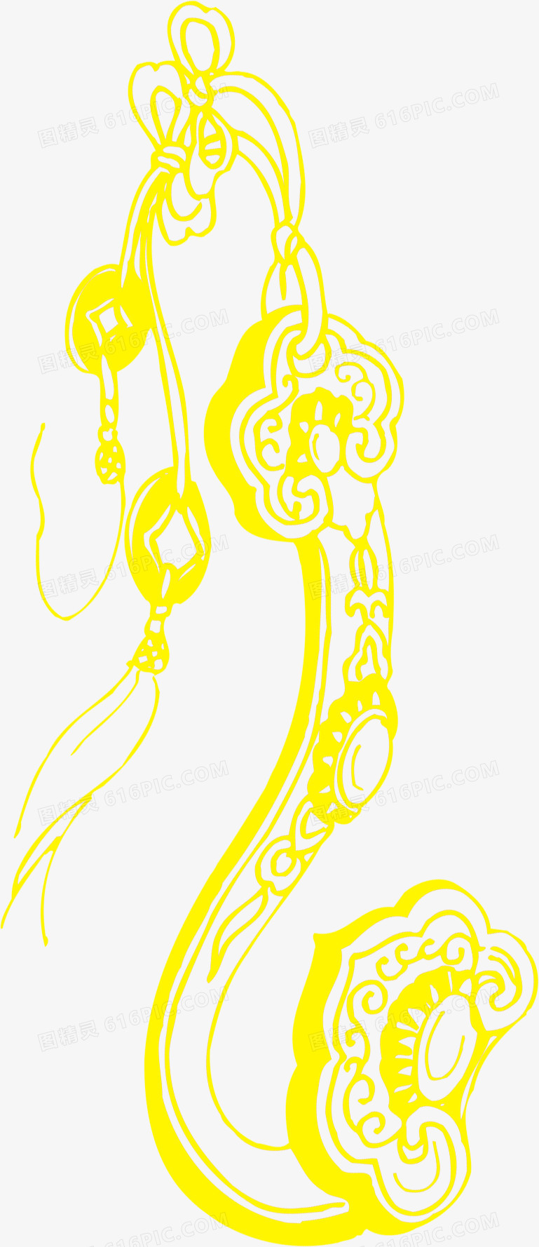 黄色花纹元旦装饰