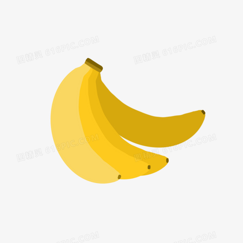 手绘彩色扁平香蕉素材