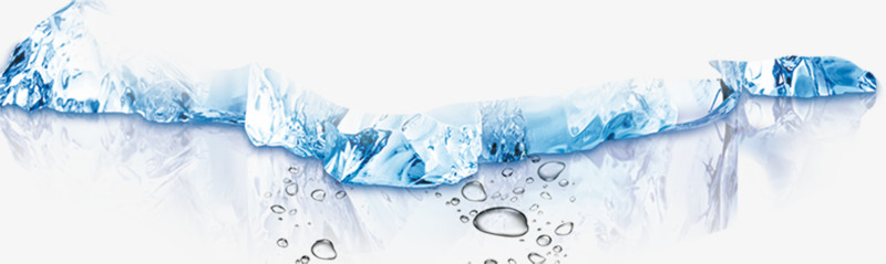 透明水滴蓝色冰块素材