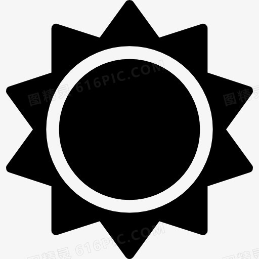 太阳黑形状图标