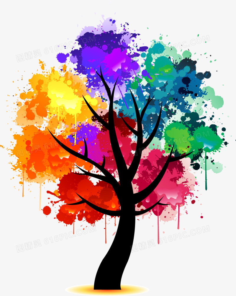多彩的树设计元素