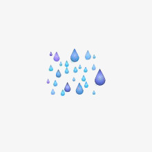 卡通蓝紫色雨滴