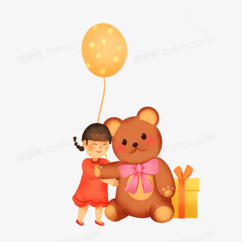 一只熊和小女孩的情头图片