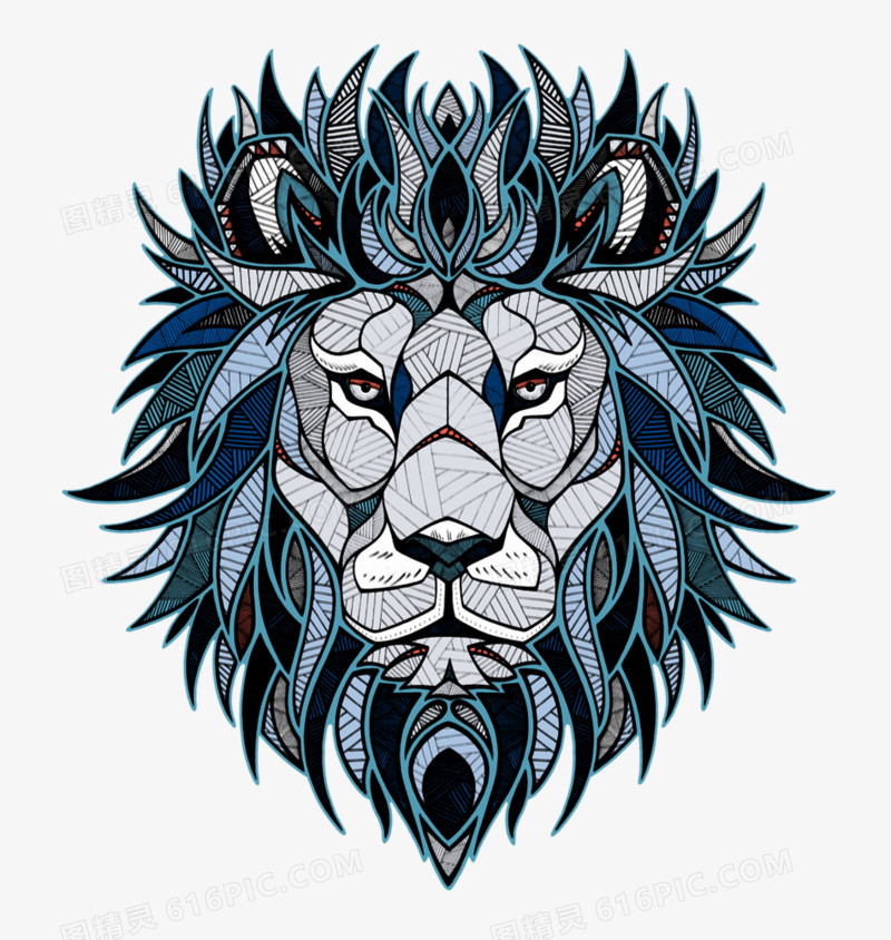 创意狮子头图案
