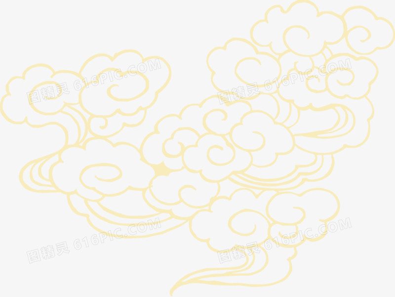黄色卡通云朵设计