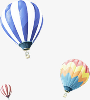 彩色时尚春天漂浮热气球