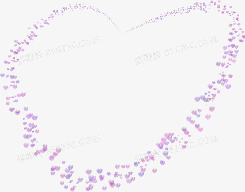 紫色气泡组成的爱心