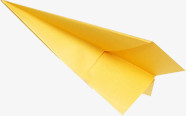 卡通创意飞翔的黄色的纸飞机