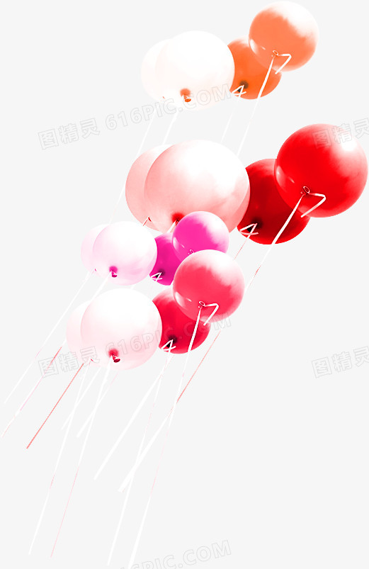 长线红色粉色气球