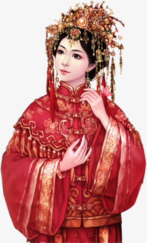 古代美女结婚头饰