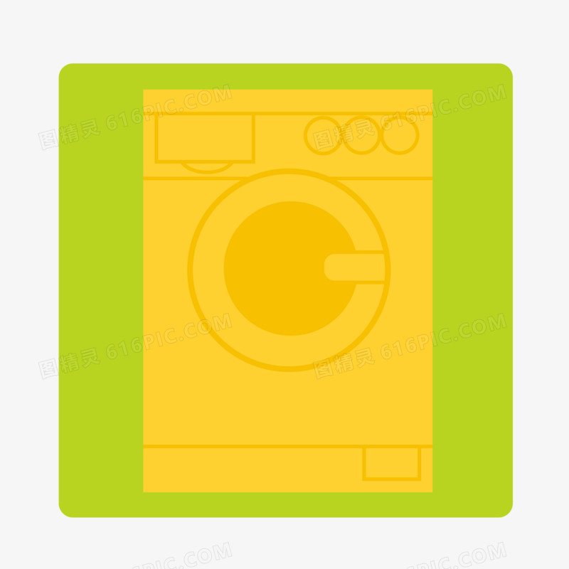 黄色洗衣机图标素材