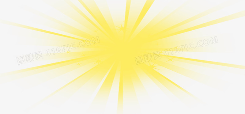 黄色放射日光创意手绘