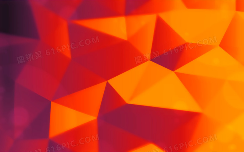红黄色立体三角形壁纸