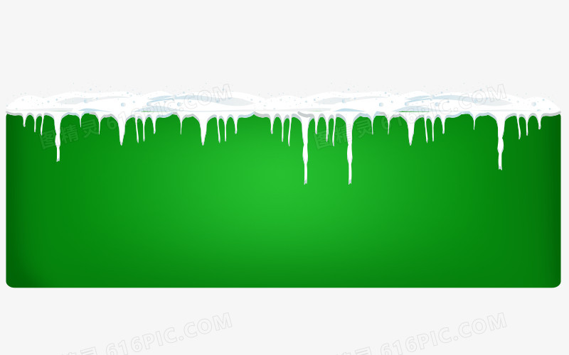 寒冷冬天雪地边框绿色