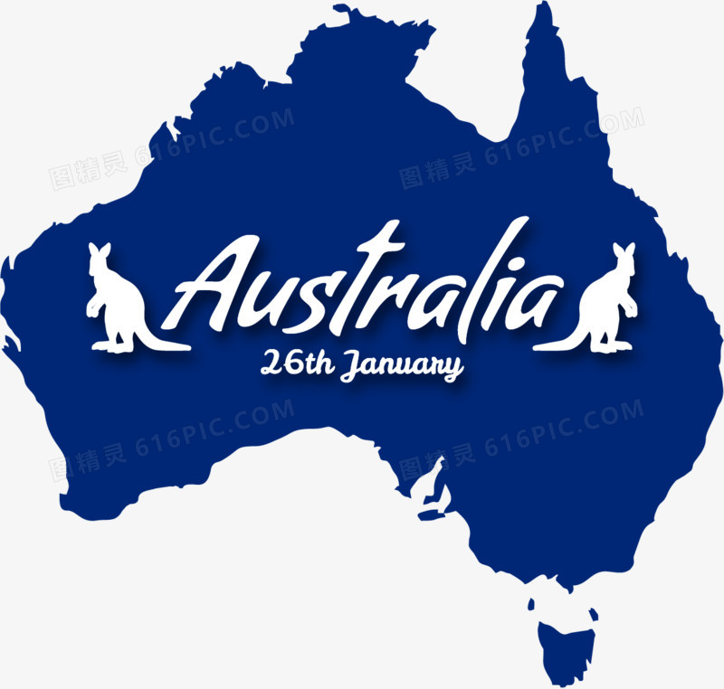 蓝色澳大利亚地图