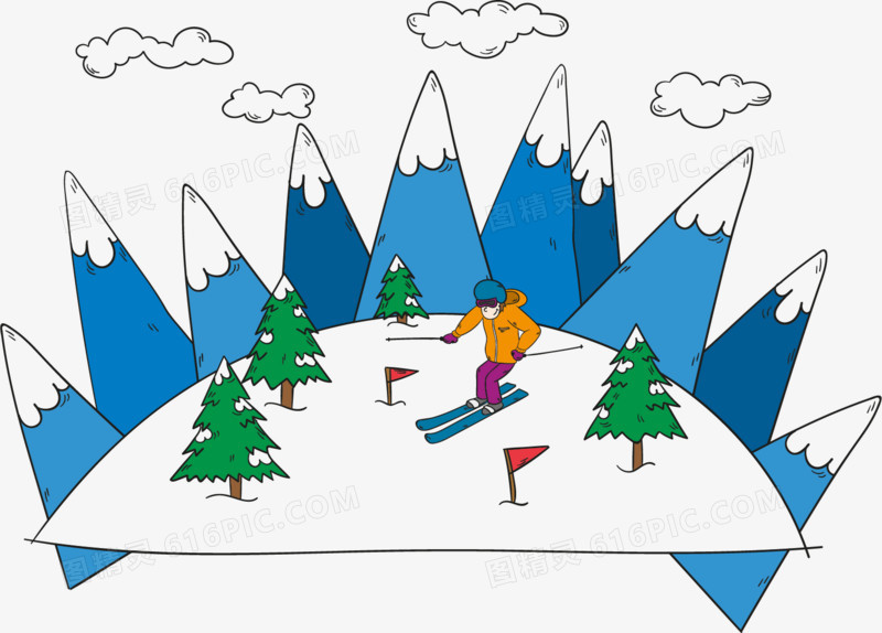 滑雪赛道图片卡通图片