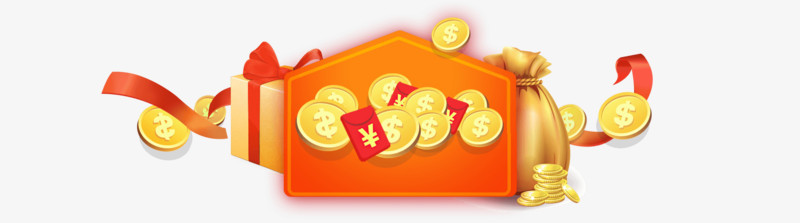 金幣金元寶金禮包素材