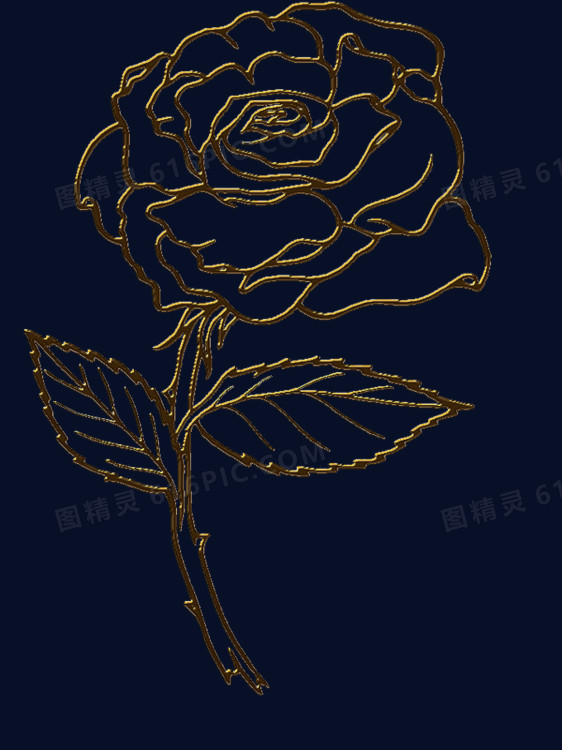 钢笔画带刺的玫瑰