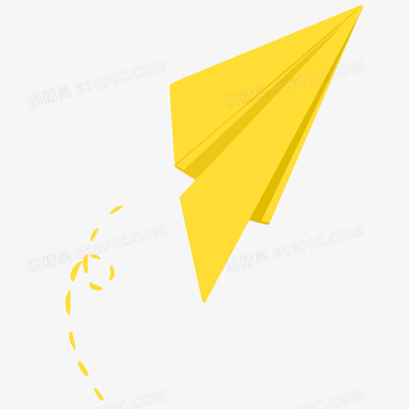 卡通黄色纸飞机元素